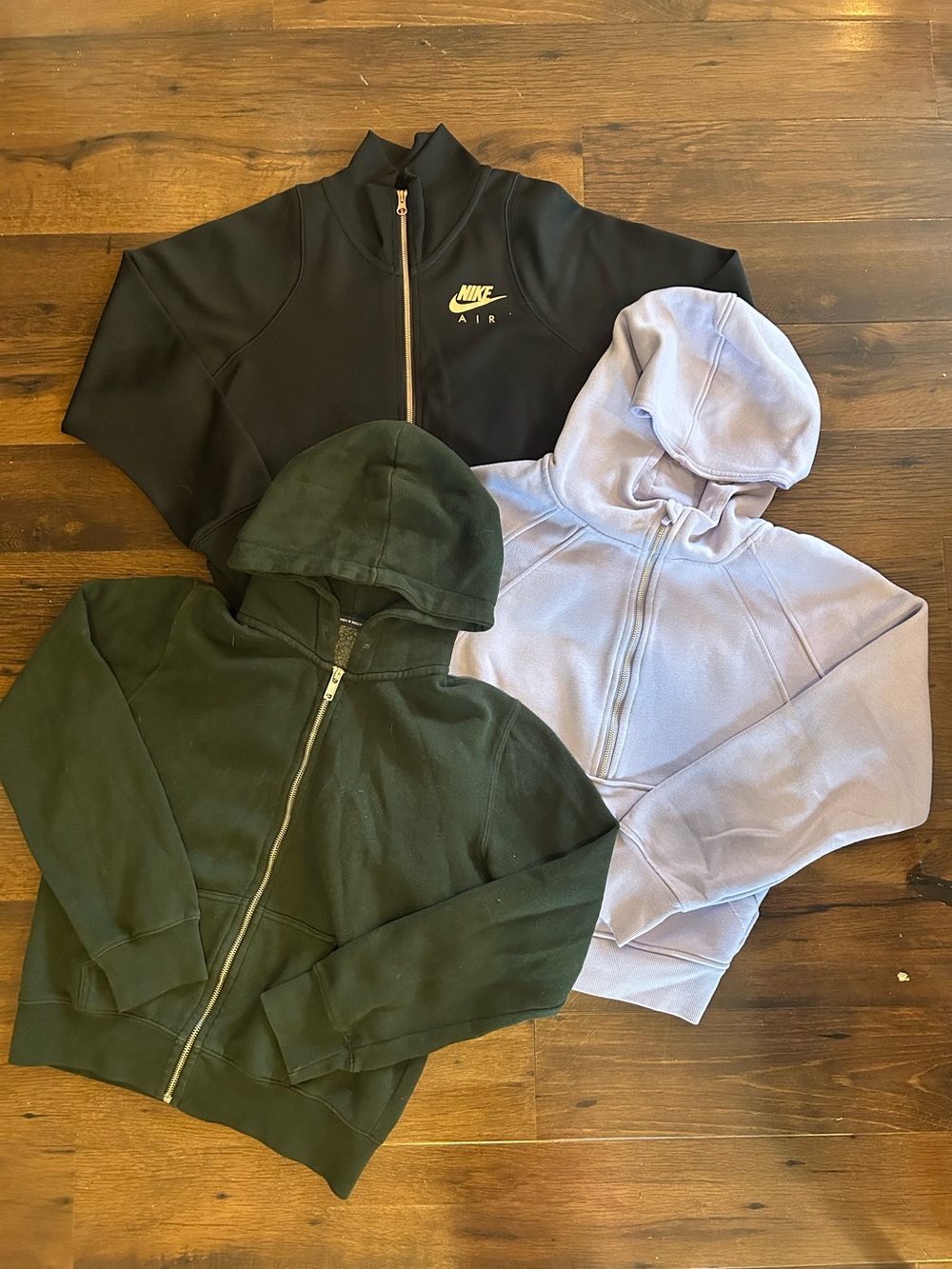 Nike, Brandy Melville, Danskin sweatshirts